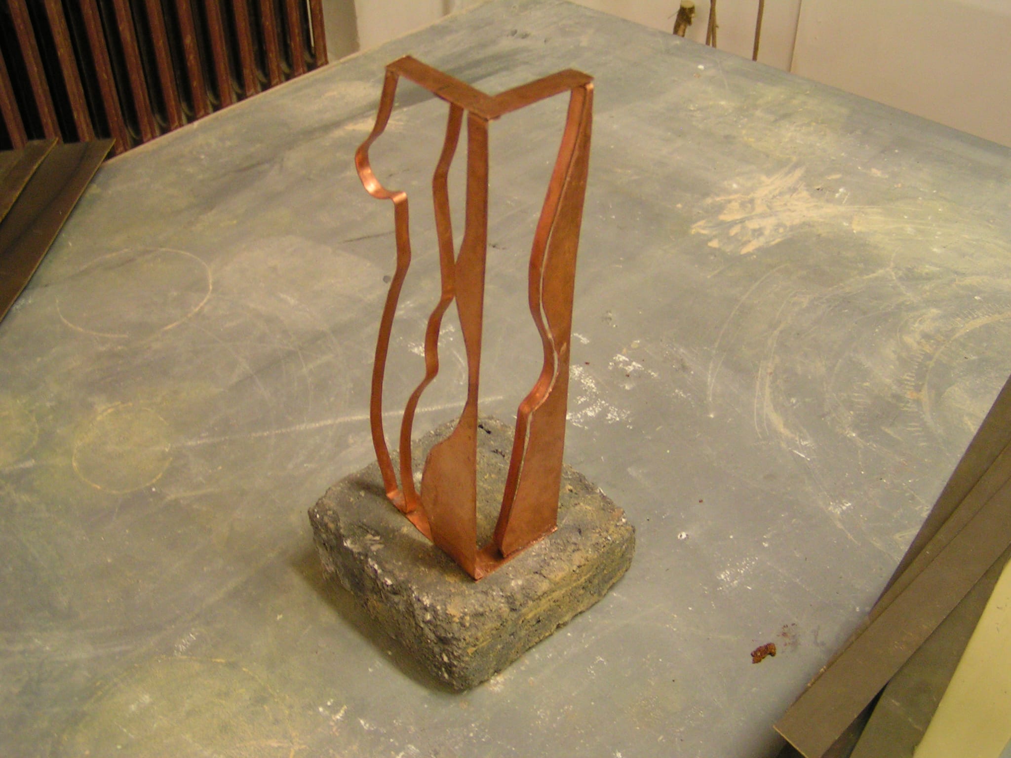 Maquette Torso lineair — koper