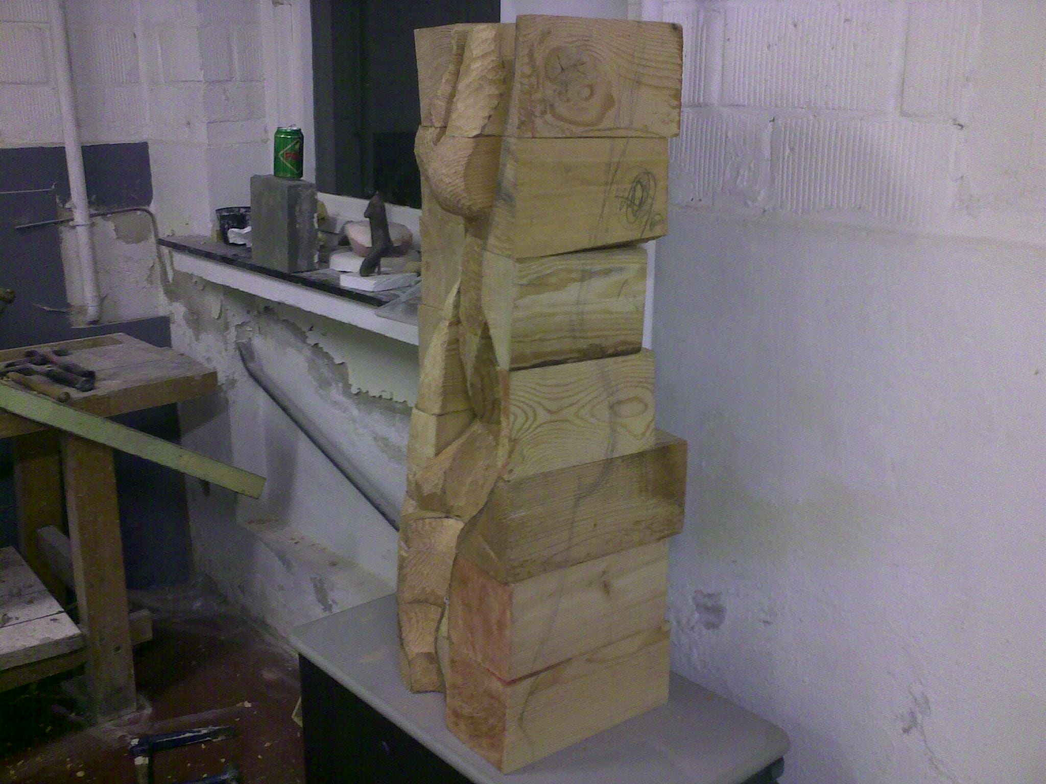Experiment met houtstructuur — 21 houten blokken